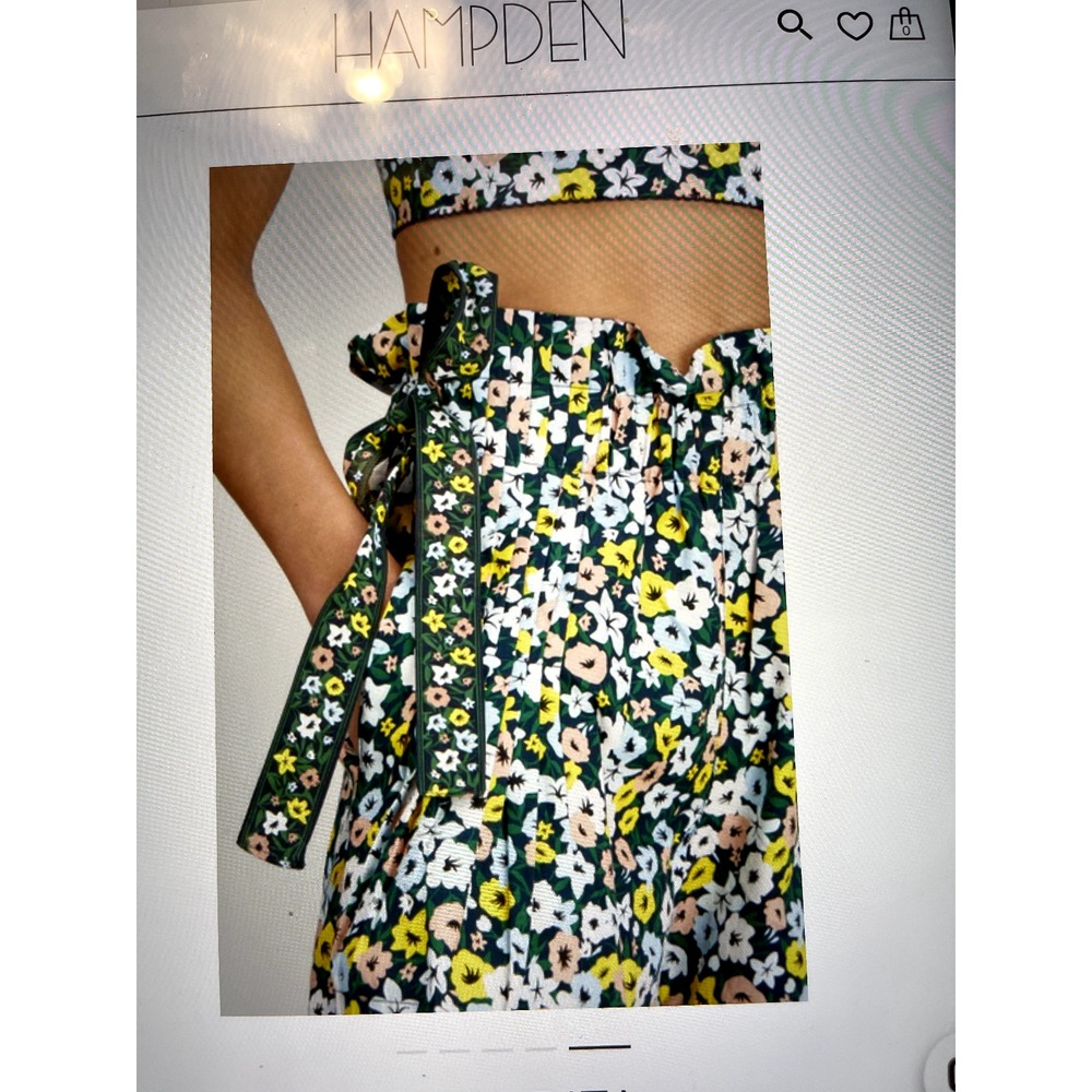 NWT Agua Bendita Janeiro LA FANI Cotton Shorts Floral Print Purple M